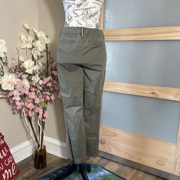 Tommy Hilfiger Straight Leg Pants Olive Army Green Women Size 6 - Picture 5 of 8